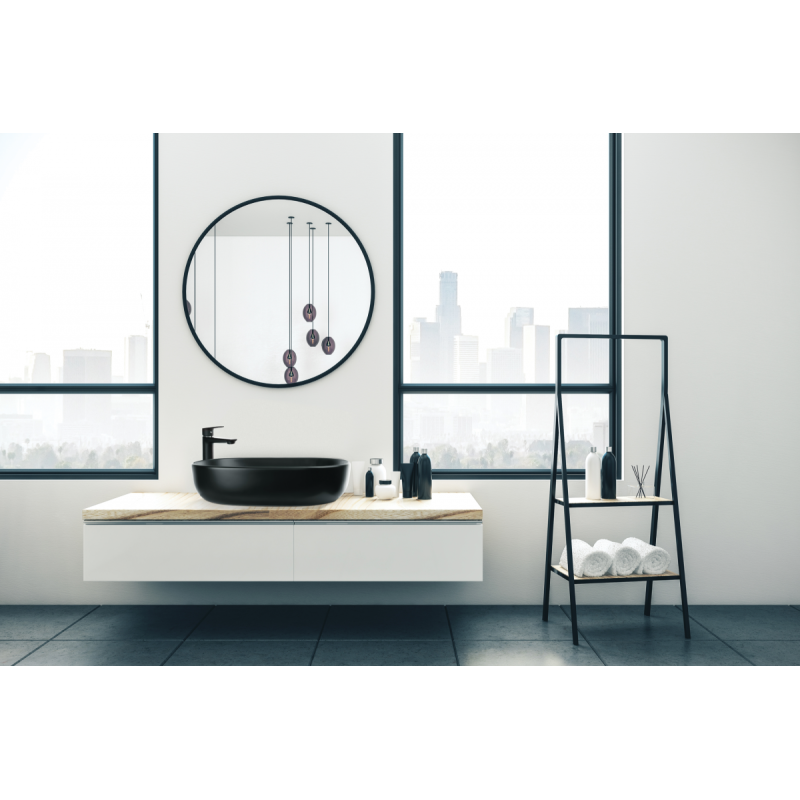 Korfu Black - Elegancka Umywalka Nablatowa + Bezpieczny Ocet Gospodarczy w Żelu Gratis