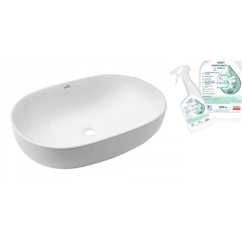 Elegancja i trwałość: Owalna umywalka Korfu + ekologiczny żelowy ocet czyszczący gratis