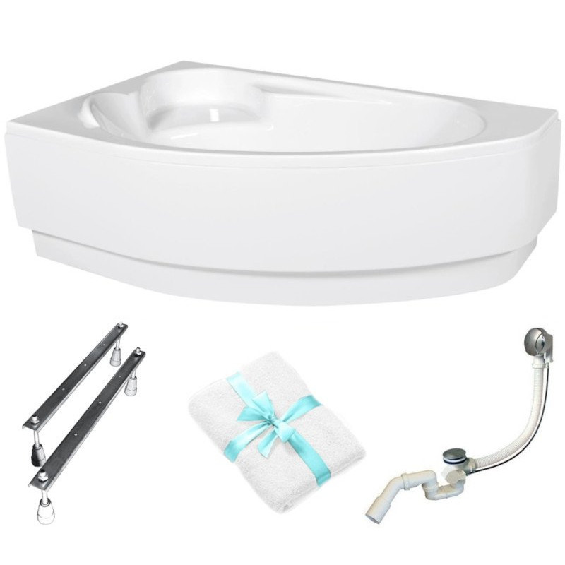 Cersanit KALIOPE 170x110 LEWA - Elegancka wanna z akrylu + gratisowy ręcznik!