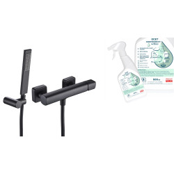 LAVEO Tores Black - Stylowa bateria prysznicowa z czarnym wykończeniem + ocet czyszczący gratis