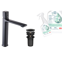 Elegancja i Nowoczesność: Wysoka Bateria LAVEO Tores Czarny Mat + Gratis Ocet Gospodarczy