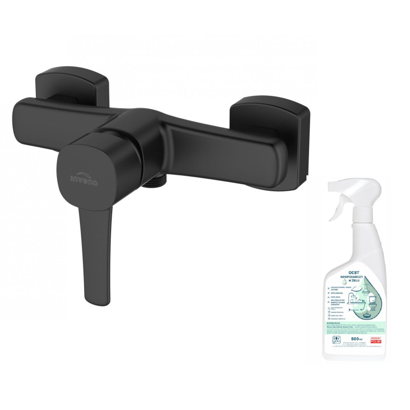 Czarna bateria prysznicowa GLAMOUR + żelowy ocet czyszczący - elegancja i skuteczność w łazience
