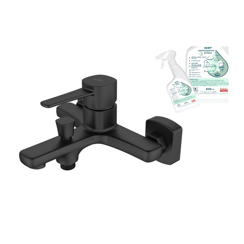 Czarna Bateria Ścienna GLAMOUR - Nowoczesny Design z Ocetem Gospodarczym w Prezencie