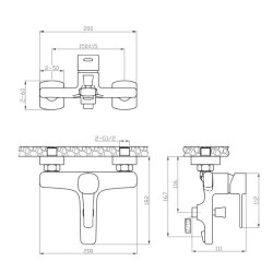 Czarna Bateria Ścienna GLAMOUR - Nowoczesny Design z Ocetem Gospodarczym w Prezencie