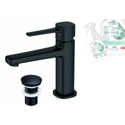 Invena GLAMOUR CZARNA: Elegancka Bateria Umywalkowa z Funkcją Click-Clack i Gratis Ocet Gospodarczy