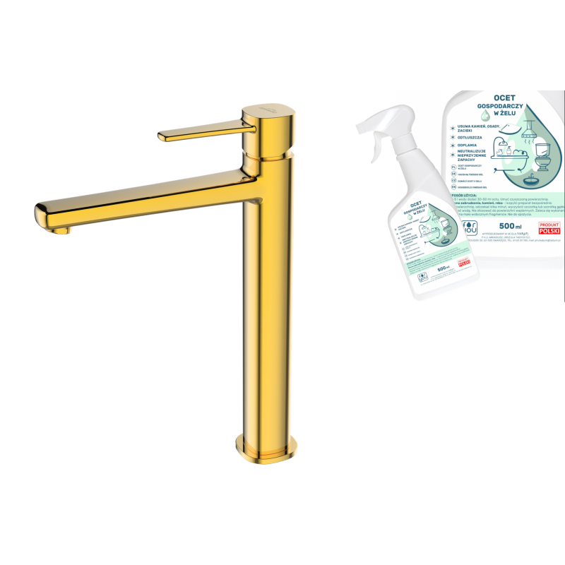 Luksusowa złota bateria Glamour – nowoczesność i elegancja w Twojej łazience! Gratis ocet w żelu!