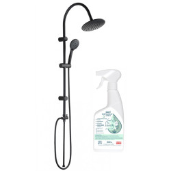 Nowoczesna Kolumna Natryskowa Ondo Czarna z Deszczownicą Ø200 mm + Ocet Gospodarczy Gratis