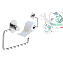 Miri - Chromowany Uchwyt na Papier Toaletowy z Bezproblemowym Montażem + Ocet w Żelu Gratis