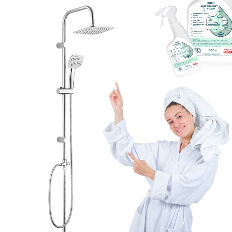 Zestaw Prysznicowy ONDO Chrom z Deszczownicą i Gratis Żel Ocet - Elegancja i Funkcjonalność