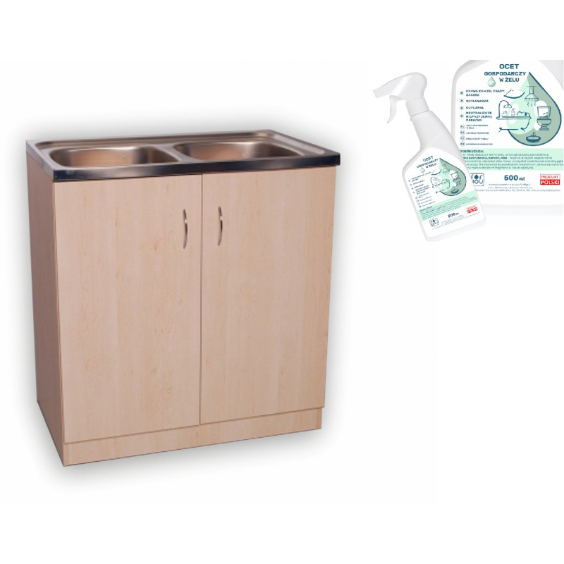 Szafka Kuchenna SINGLE 80 cm Dąb Sonoma + Gratis Preparat Czyszczący z Ocetem w Żelu