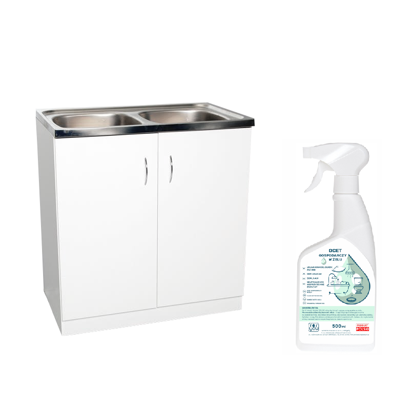 Elegancka Szafka SINGLE 80x60 Biała z Gratisem: Ocet Gospodarczy - Naturalna Czystość!