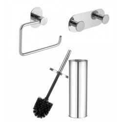 Elegancki Chromowany Zestaw Łazienkowy Laveo Miri: Każdy Element Stylu i Funkcjonalności