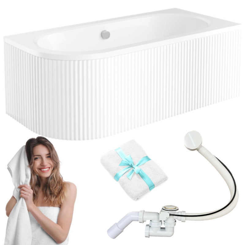 Luksusowa wanna BESCO AVITA 170x75 z ryflowaną obudową - Twoje domowe SPA!