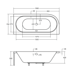 Luksusowa wanna BESCO AVITA 170x75 z ryflowaną obudową - Twoje domowe SPA!
