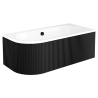 Elegancka wanna Besco Avita 180x80 cm prawa, czarna obudowa ryflowana z syfonem w zestawie
