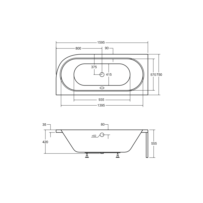 Elegancka Wanna Besco Avita 160x75 z Czarną Obudową - Komfort i Styl w Twojej Łazience