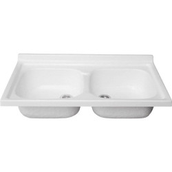 Polimat Zlewozmywak 50x80 cm 2-komorowy z Antybakteryjną Powłoką + SYFON GRATIS