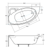 Wanna narożna Besco Finezja Nova 155x95 cm z syfonem automatycznym