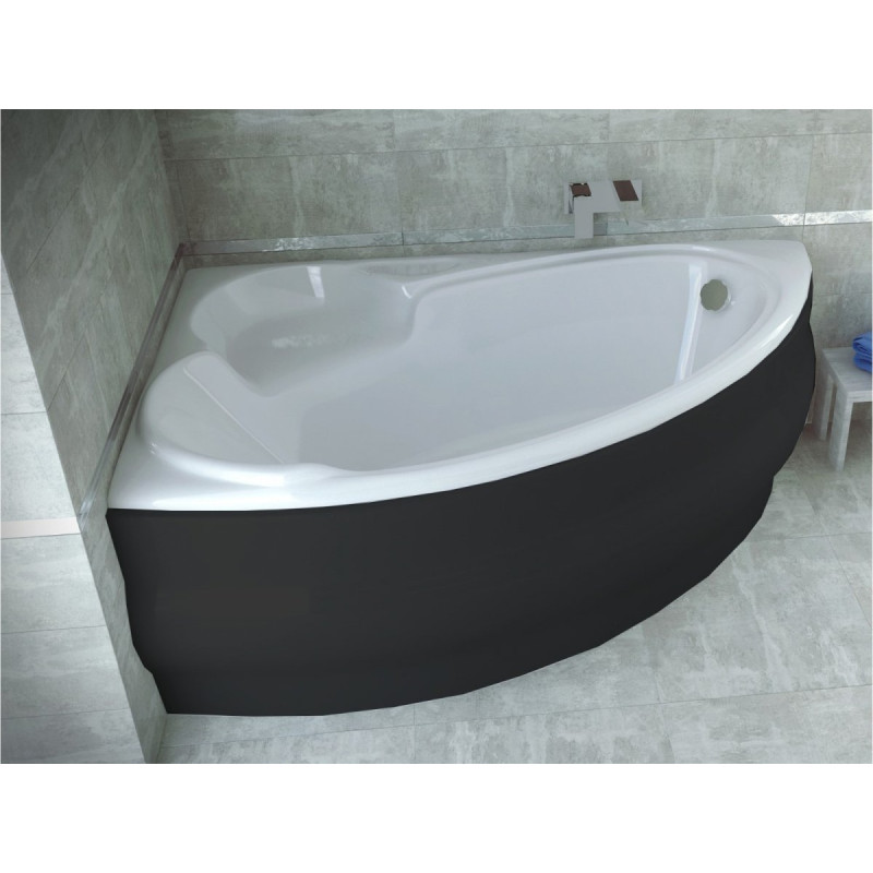 Wanna Besco Finezja Nova 155x95 Lewa Czarna z Syfonem