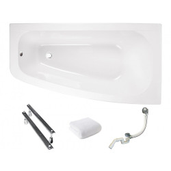 Superkomfortowa wanna Besco Luna 150x80 cm z syfonem – nowoczesny design, antybakteryjna powłoka