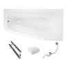 Besco Luna 150x80 cm Wanna Asymetryczna z Syfonem