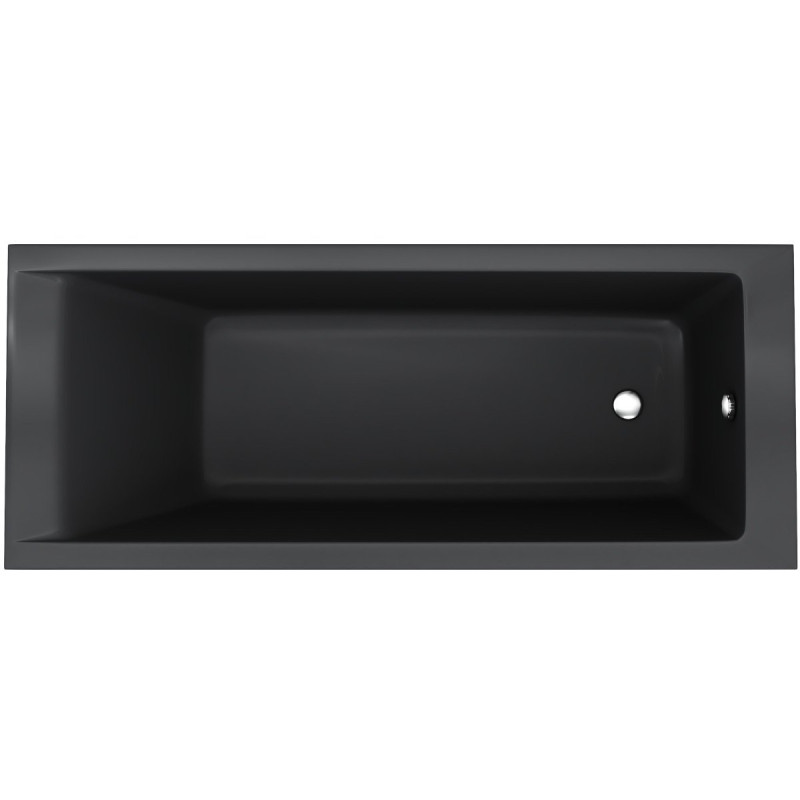 Stylowa Wanna SCHEDPOL Kronos SLIM 150x70 Czarny Mat z Antybakteryjną Powłoką i Syfonem