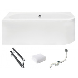 Elegancka Wanna Asymetryczna Lewa Avita 150x75 z Syfonem - Nowoczesny Design