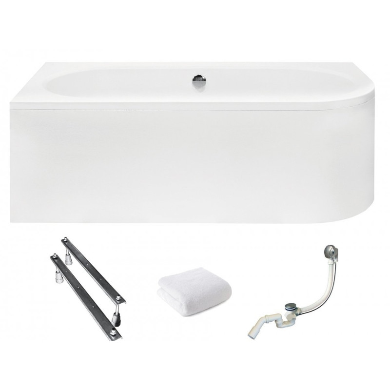 Elegancka Wanna Asymetryczna Lewa Avita 150x75 z Syfonem - Nowoczesny Design