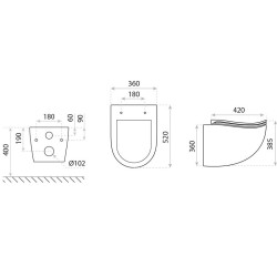 MISKA WC wisząca wirowa wyprofilowana biała LAVITA ERGOSEAT 3.0 z deska