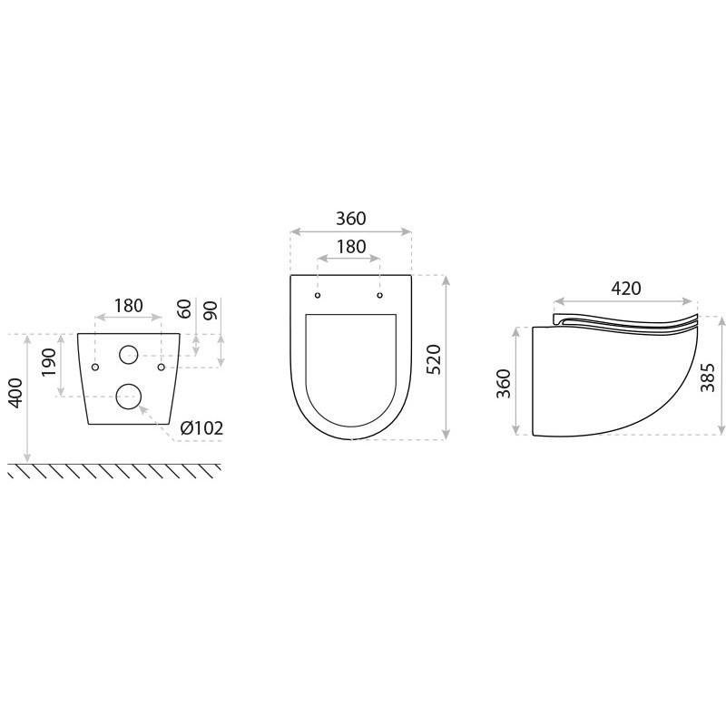 MISKA WC wisząca wirowa wyprofilowana biała LAVITA ERGOSEAT 3.0 z deska