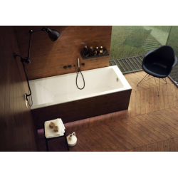 Elegancka Wanna Schedpol Kronos Slim 140x70 z Syfonem i Nóżkami w Zestawie - Biała Uniwersalna