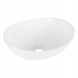 Umywalka nablatowa owalna biała BASARO DIANA 40,5x33cm mała ceramiczna