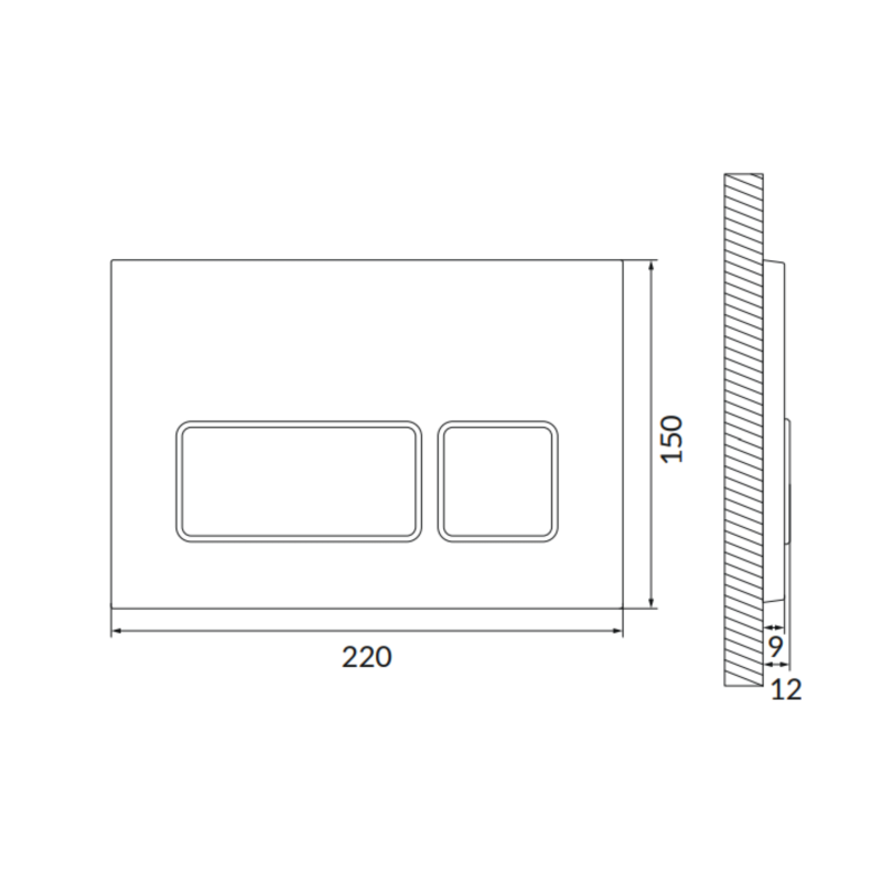 Cersanit Przycisk Spłukujący Block Miedź Błyszcząca, Mechaniczny, Nowoczesny Design