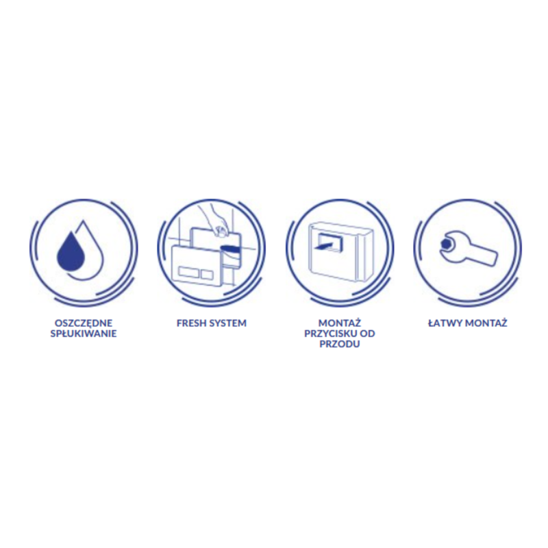 Cersanit Przycisk Spłukujący Block Miedź Błyszcząca, Mechaniczny, Nowoczesny Design