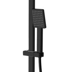 CERSANIT Kolumna Natryskowa City Czarna z Termostatyczną Baterią i Deszczownicą SLIM 25x25 cm