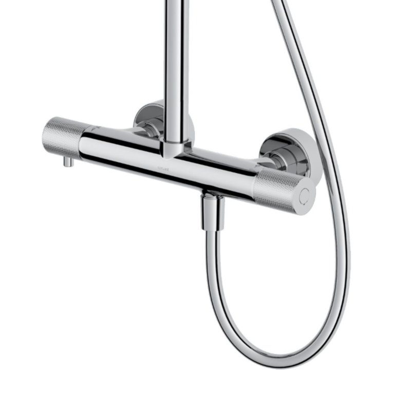 Cersanit Zen zestaw prysznicowy ścienny termostatyczny z deszczownicą chrom