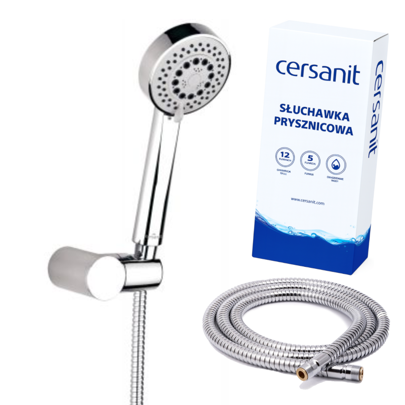 Zestaw prysznicowy natynkowy Cersanit LANO uchwyt punktowy słuchawka wąż