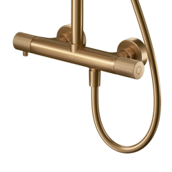 ZEN by Cersanit Kolumna Natryskowa z Baterią Termostatyczną - Miedź Szczotkowana Elegancja i Precyzja