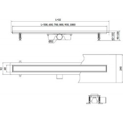 Odpływ liniowy Cersanit Tako 60 cm DWUSTRONNY CHROM nowoczesny S907-008