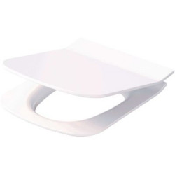 Deska sedesowa VIRGO CITY SQUARE z duroplastu, antybakteryjna, wolnoopadająca, łatwe wypinanie - biała, prostokątna