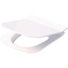 Deska sedesowa VIRGO CITY SQUARE z duroplastu, antybakteryjna, wolnoopadająca, łatwe wypinanie - biała, prostokątna
