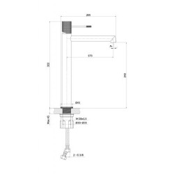 Nowoczesna Bateria Umywalkowa ZEN Cersanit Miedź Szczotkowana nablatowa wysoka