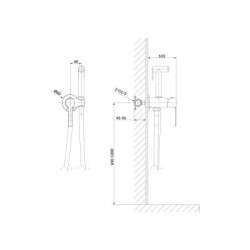 Cersanit Virgo bateria bidetowa z zestawem prysznicowym podtynkowa złota S951-872
