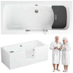 Wanna z drzwiami dla osób starszych Polimat OVI 160x75 lewa bez obudowy