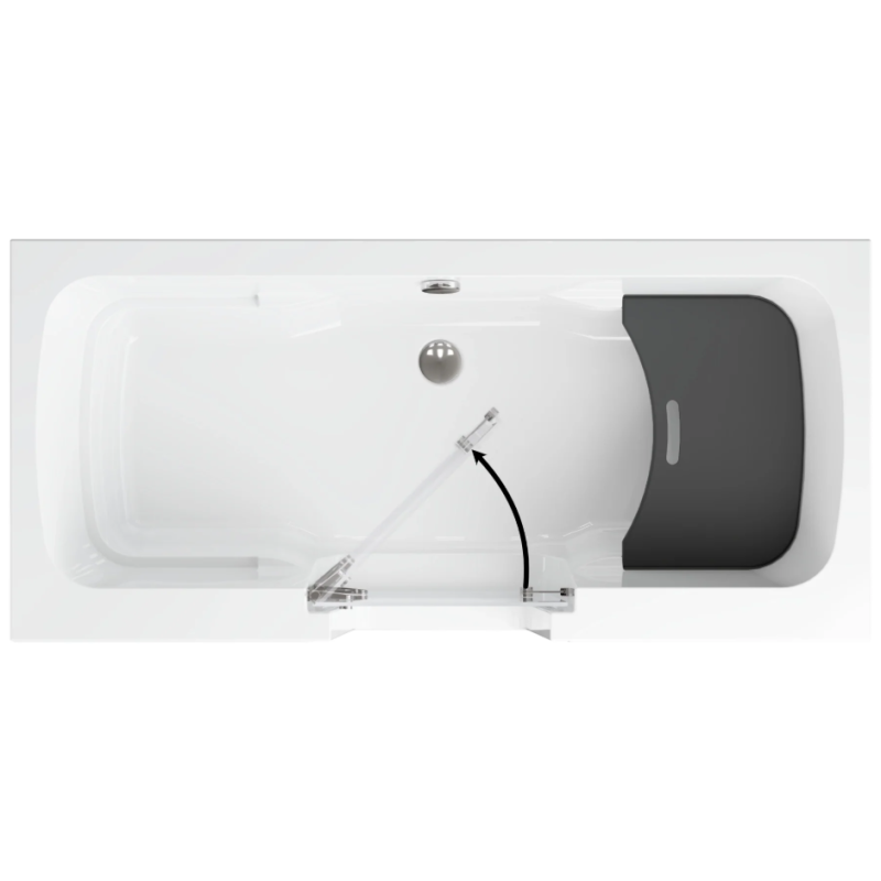 Wanna z drzwiami dla osób starszych Polimat OVI 160x75 lewa + panel przedni