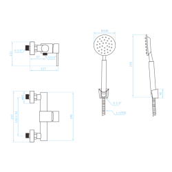 Kuchinox Noia noia bateria natryskowa ścienna czarna