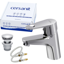 Cersanit Bateria Umywalkowa CARI Chromowana z Korkiem Click-Clack premium