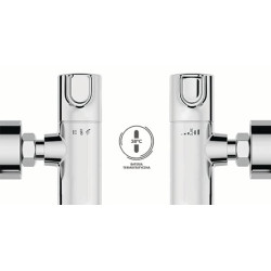 VIRGO Bateria Termostatyczna Wannowo-Natryskowa Ścienna Chrom z SafeTouch i Perlatorem Cersanit Air