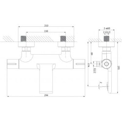 VIRGO Bateria Termostatyczna Wannowo-Natryskowa Ścienna Złota Szczotkowana Cersanit Air SafeTouch