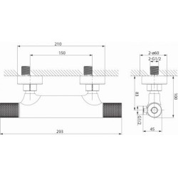 Termostatyczna Bateria Natryskowa ZEN Cersanit SafeTouch PVD Czarny Gun Metal